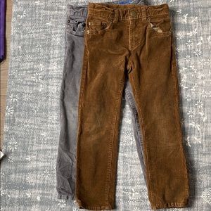 J.Crew Crew Cuts SEIT of 2 corduroy pants sz 5